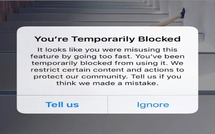 درصورت اکشن بلاک شدن، روی گزینه Tell Us کلیک کنید
