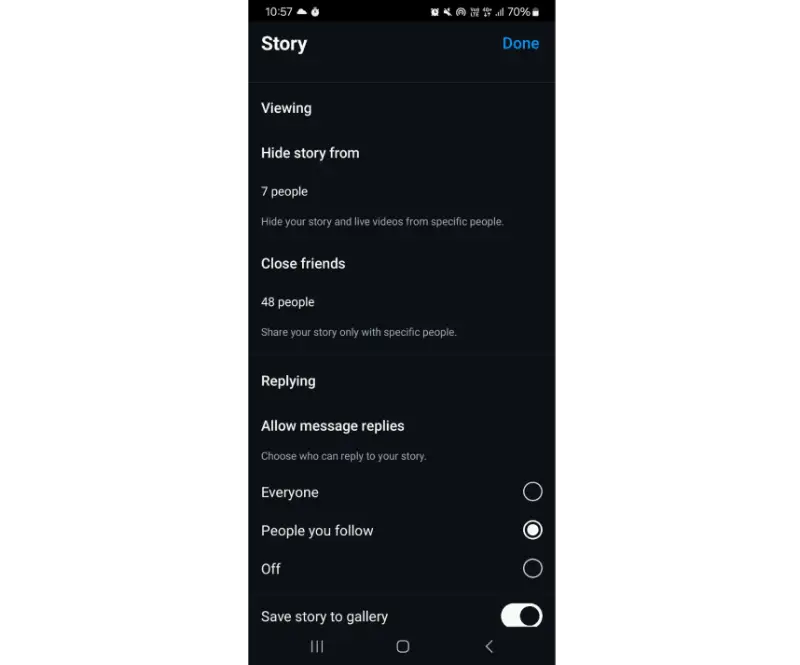 با قابلیت Hide your story، استوری خود را پنهان کنید.