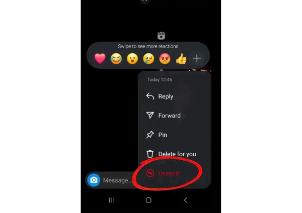 حذف پیام دایرکت اینستاگرام به صورت دوطرفه