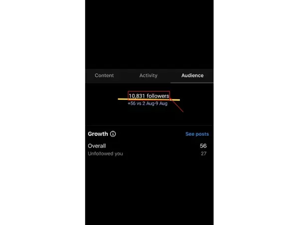 نمایش تعداد دقیق فالوورهای اینستاگرام از بخش Insight