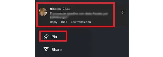 پین کردن کامنت اینستاگرام در اندروید