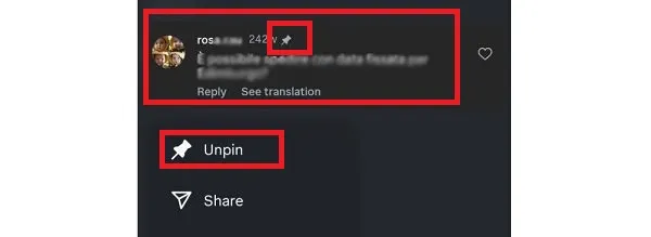 برداشتن پین کامنت در اندروید