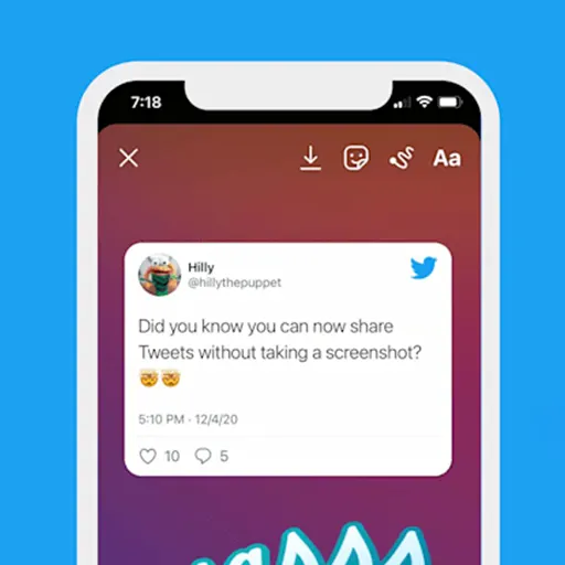 ارسال توییت به استوری اینستاگرام برای کاربران ios